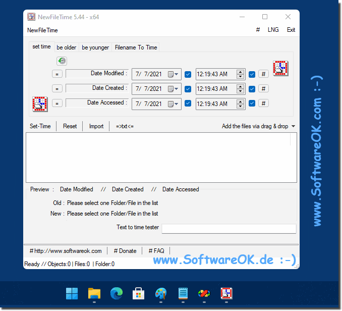 The file time change tool on Windows 11 as on Windows 10, ...!