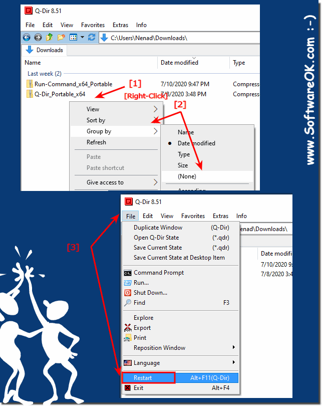 Disable the Explorer List View grouping Download Folder!