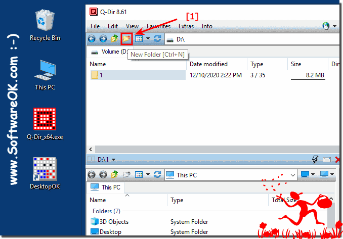 New-Folder in the explorer view of Q-Dir!