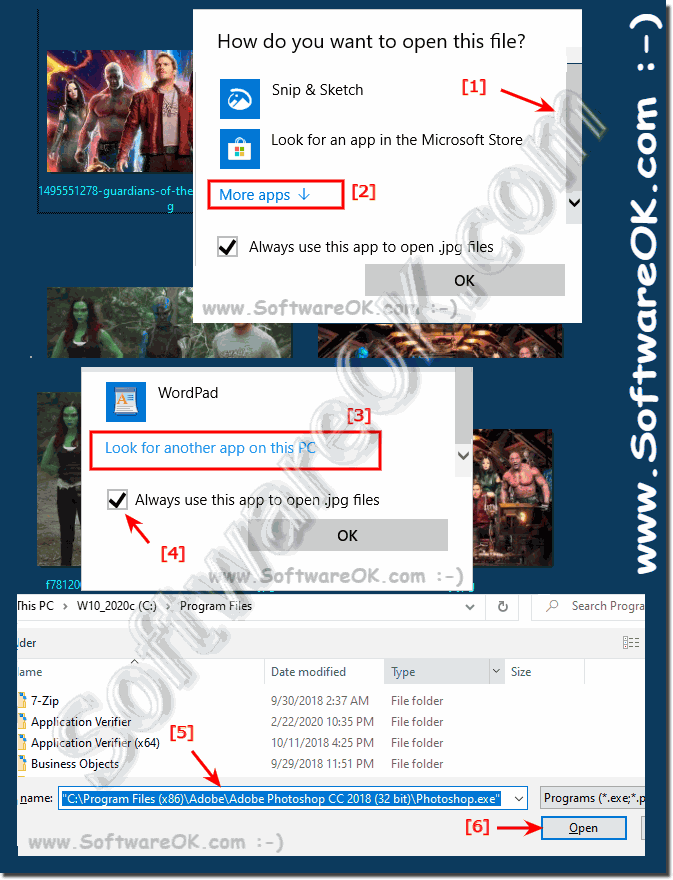 Open file types, file extensions correctly with a program!