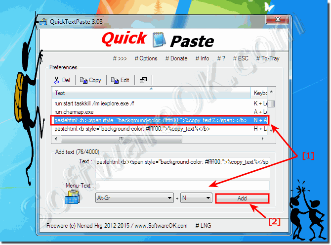 work with Paste HTML command!