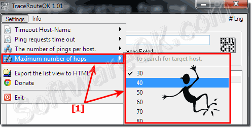 Change maximum number of hops to search for target host!