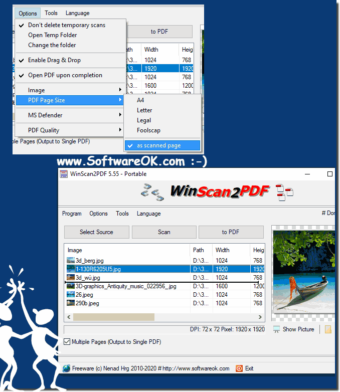 PDF images with the correct image format or resolution!