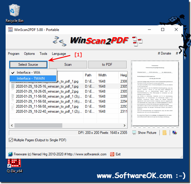 WinScan2PDF with all scanner!