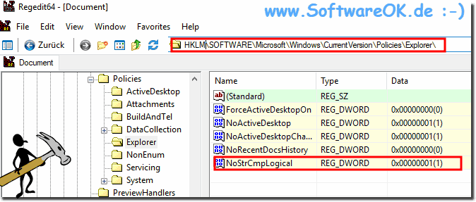 Windows 10 Registry Numeric File Sorting!