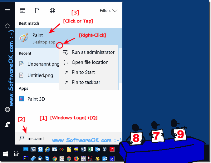 Run paint from windows 10 search box!