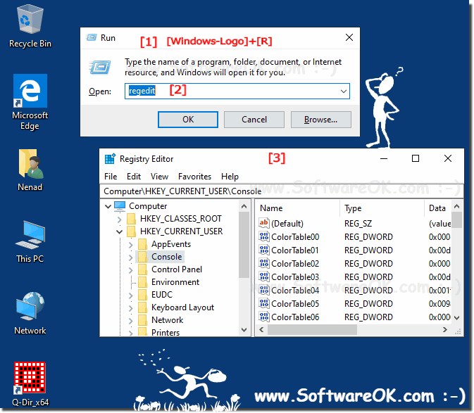 Run windows-10 Registry-Editor !