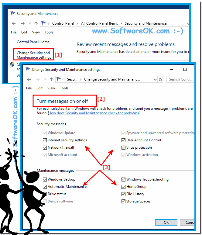 Security and Maintenance Messages under Windows 10!