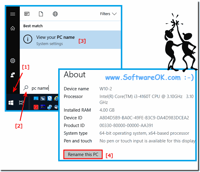 The computer name on Surface and Windows 10!