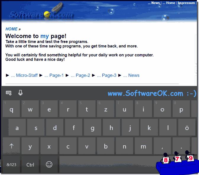 Touch keyboard under Windows 10 example!