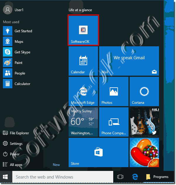 Web Shortcut in the Windows 10 Start Menu!