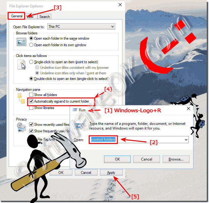 Windows-10  Auto expand folders in MS-Explorer!