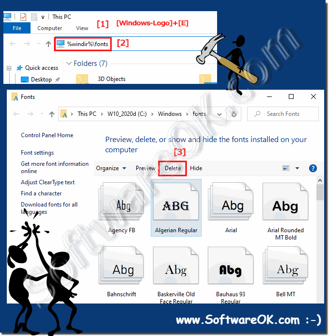 font explorer delete fonts