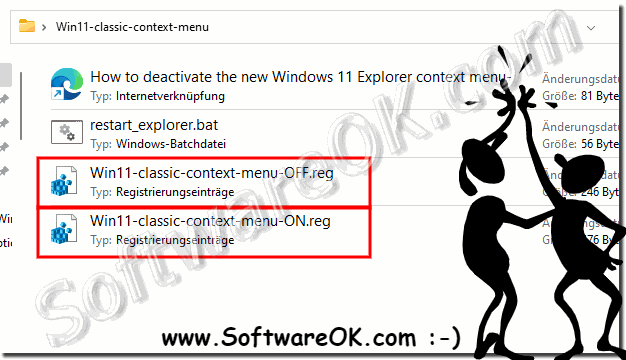 Deactivate or Activate the new or old Windows 11 Explorer context menu!
