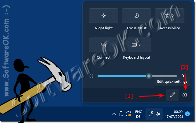 Open / adjust quick settings in Windows 11!
