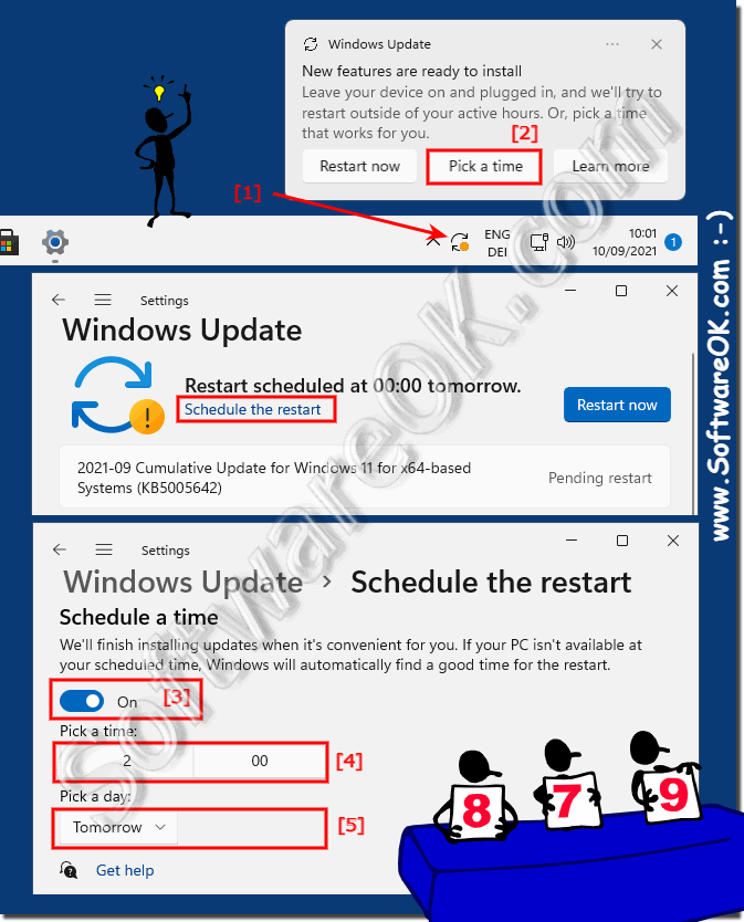 Plan a restart for the Windows Update under Windows 11!