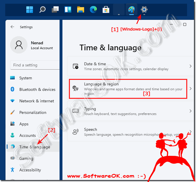 The language and region settings in MS Windows 11 OS!