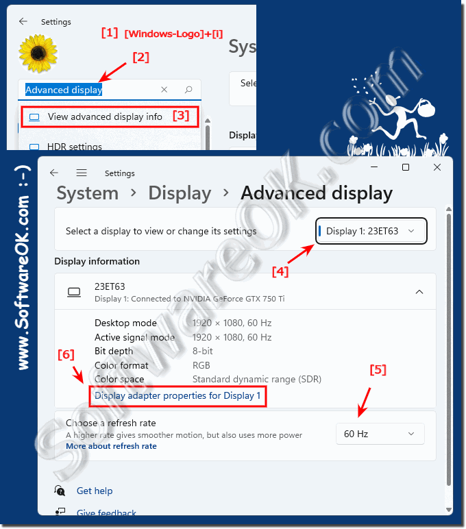 The refresh rate under Windows 11, 10, ...!