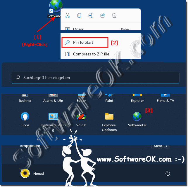  Internet shortcut in in Windows 11 start menu!