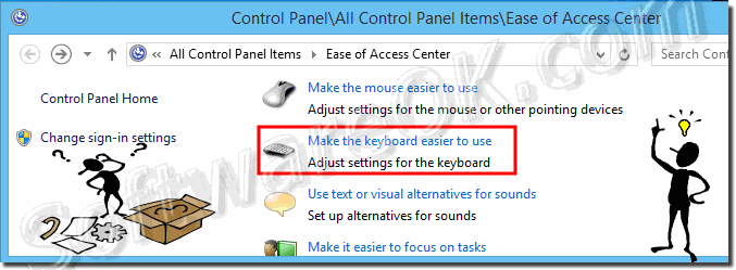 Advanced settings of the keyboard in Windows 8.1 and 8!