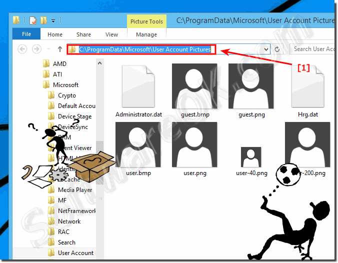 Default images for users in Windows 8.1 e.g. picture, directory!