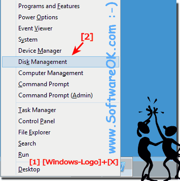 Disk Management via Windows-8 Desktop Menu