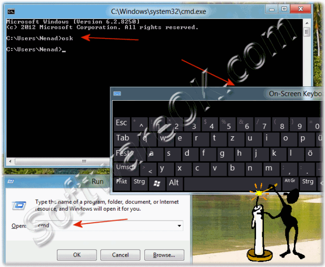 Call the On-Screen Keyboard over Windows-8 CMD