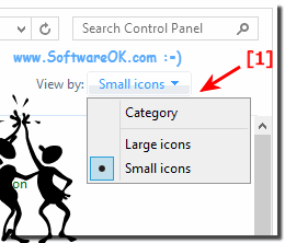 Small icons or Large icons Windows-8 Control Panel