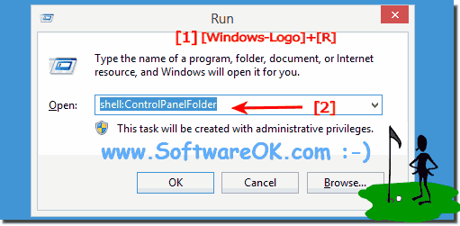 Start the Control Panel over Windows-8 RUN