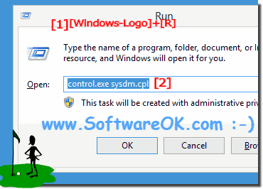 Windows-8 Run: control.exe sysdm.cpl