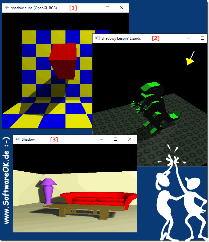 Classic shadow examples with OpenGL!