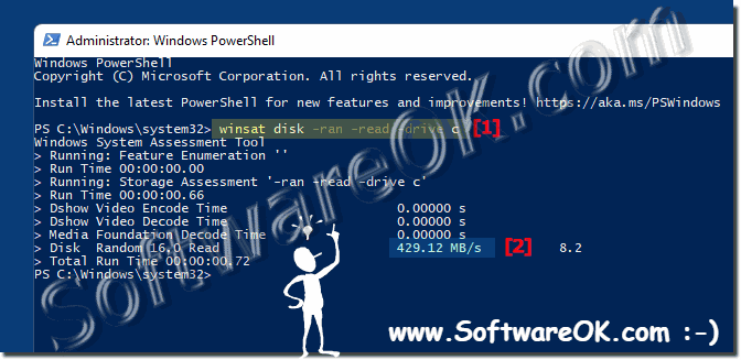 speed with command prompt or PowerShell