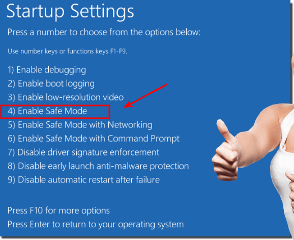 Select safe mode in Startup Settings!