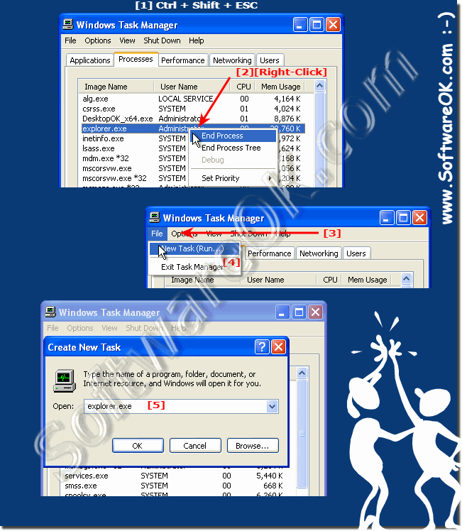 Restart Explorer.exe on Windows XP!