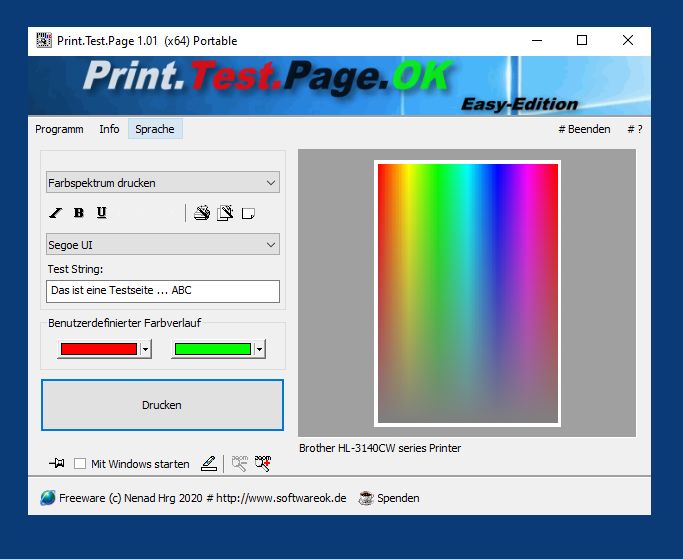 printer will print test page only