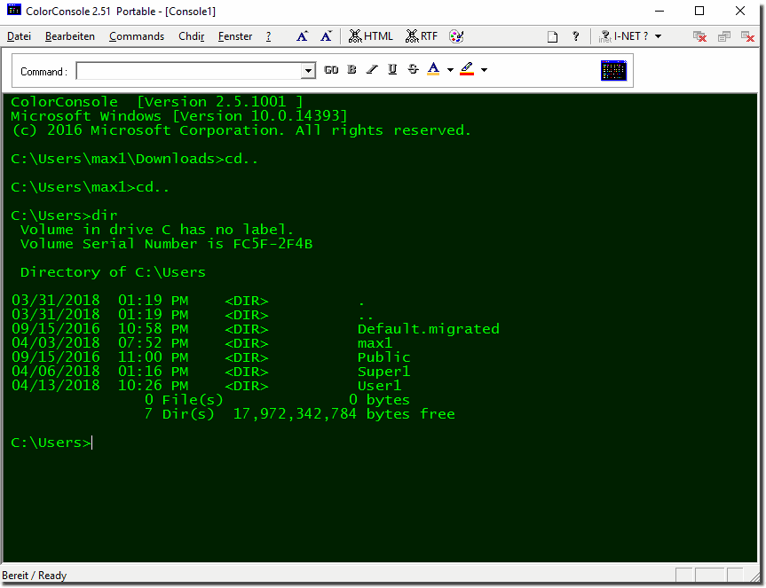 Colored alternative to the cmd.exe Console!