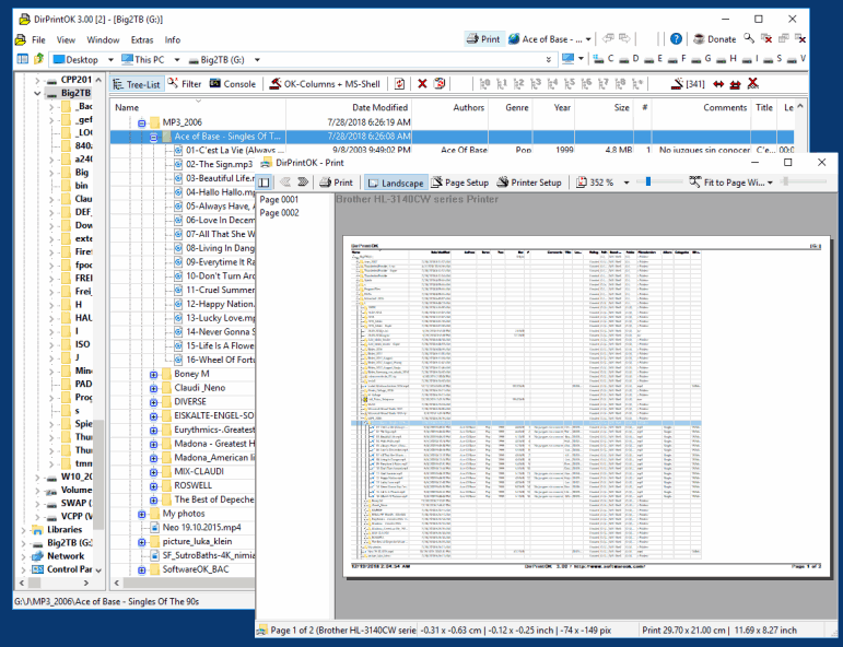 Directory and Folder Printing under Windows 11/ 10 / 8.1 / 7!