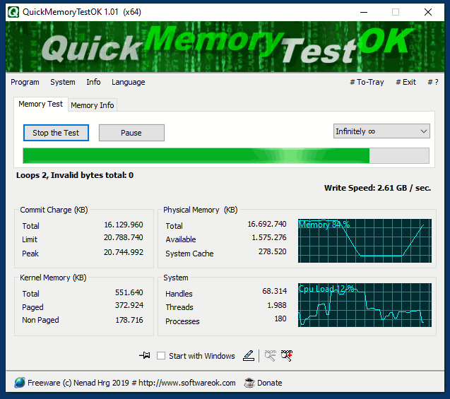 QuickMemoryTestOK 4.67 for windows download free