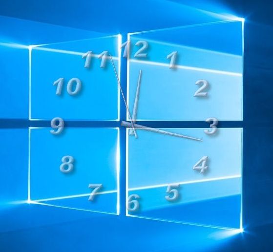 windows 10 analog clock on desktop