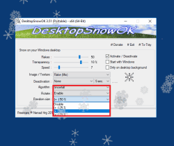 DesktopSnowOK 3 Variable size rotate and random snowflakes 