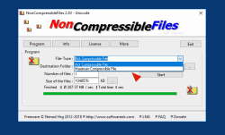 On the fly not or maximum compressible files
