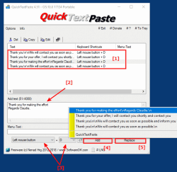 QuickTextPaste2 Predefined text snippets via Clipboard 